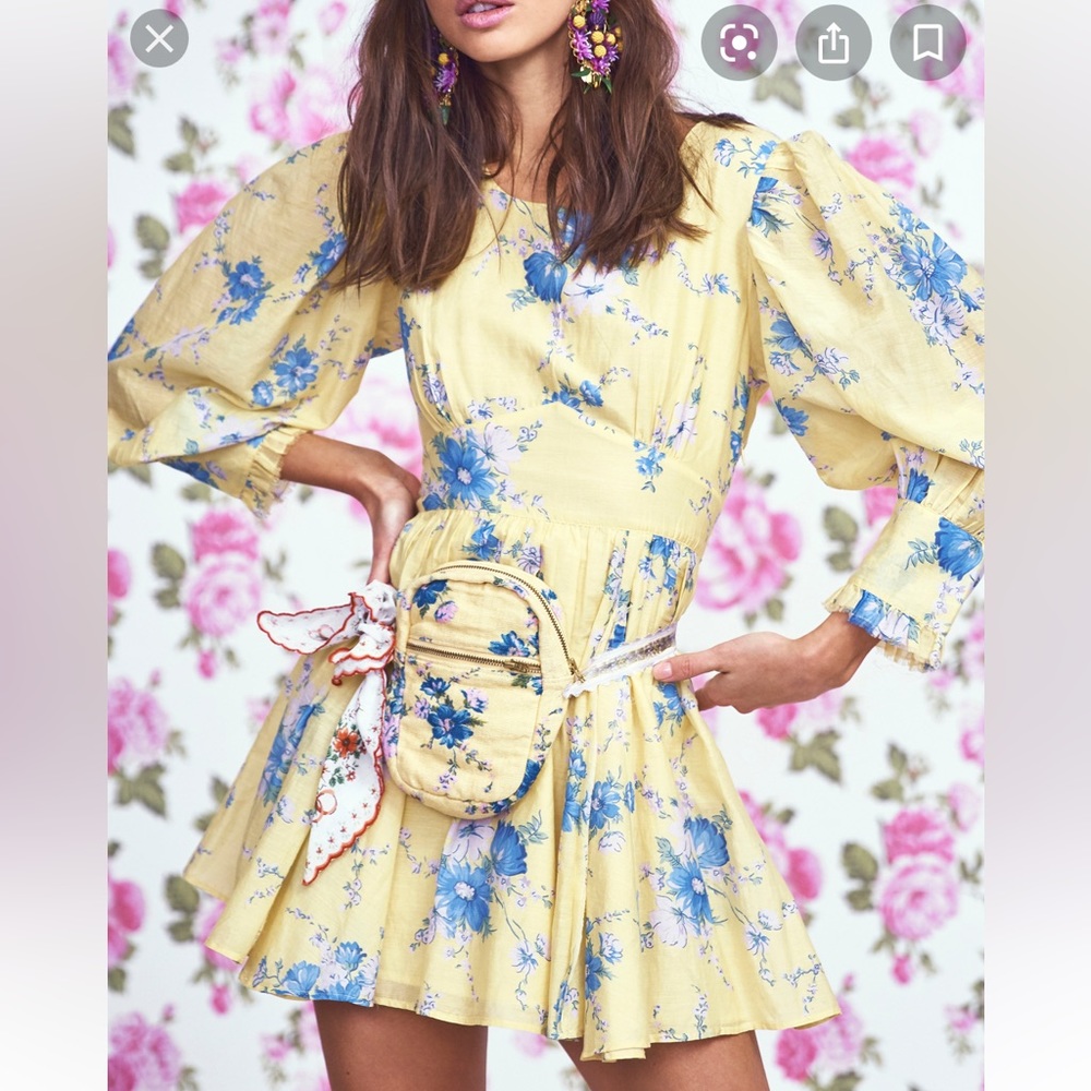 LoveShackFancy Dress in Sunshower Garden Yellow